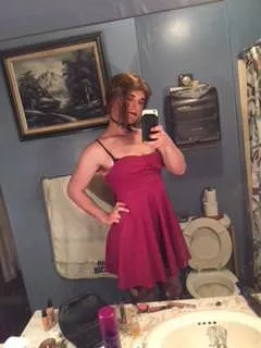 My outfit when Daddy and his friend gave me five loads last night, and plugged me... When I got home, I took it out, and sissygasmed on my toy while their cum poured out onto my limp clit... posted by Erica42manycox