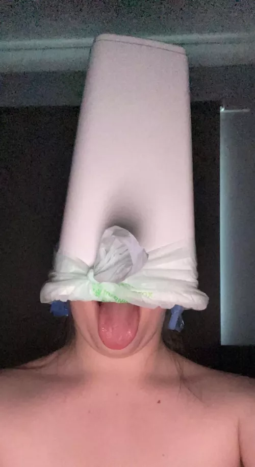 My pig slave licking its bin, just like a real pig by PigFarmerNL