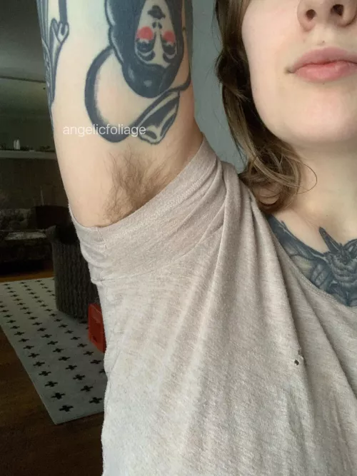 my pit hair peeking out at you ~ haven’t shaved in 10 years! by AngelicFoliage