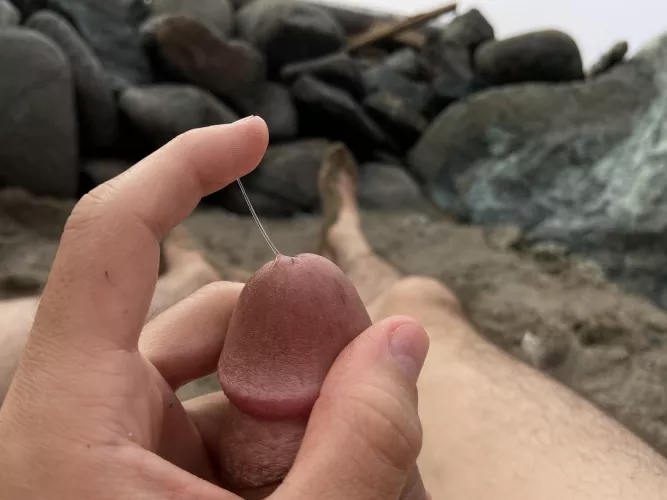 My precum at the beach by delete_pictures