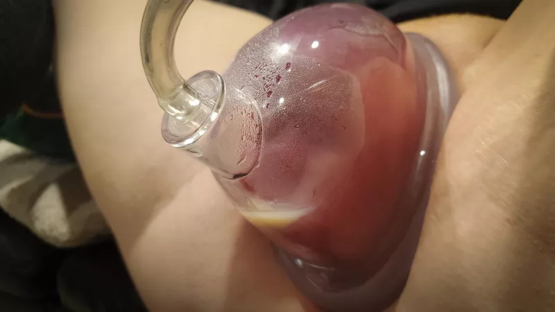 My pussy gets so creamy inside the pump! Who wants to take a swim in my cream?! [OC] by Ivy_Nox