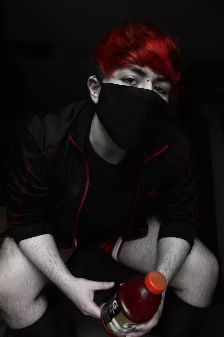 my red & black gaming aesthetic now completely encompasses my looks by mazokhistic