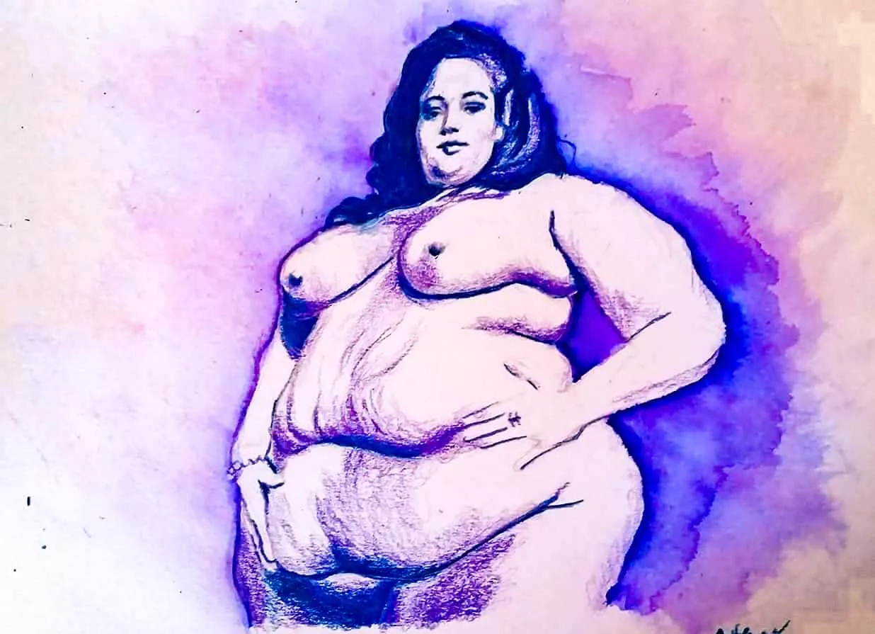 My ssbbw watercolor art posted by Art_By_Ant89