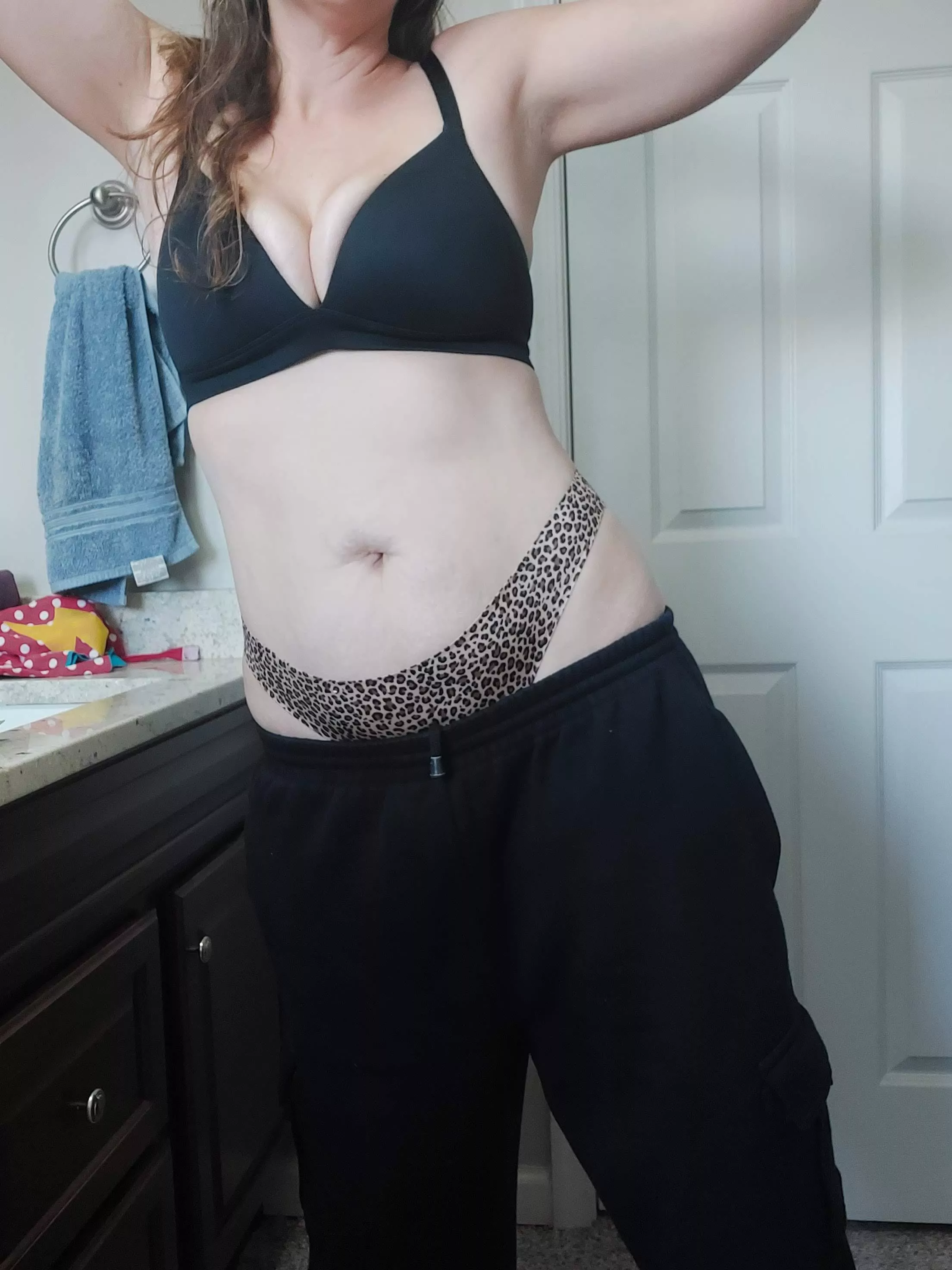 My sweatpants are riding low, so I can't really wear them outside... but I suppose I'll keep them. I mean, it's a pretty sexy look right? posted by msjanejenkins