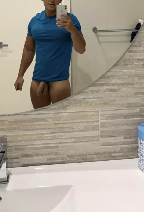 My sweaty uncut greek softie after gym (M18) by greekgod111