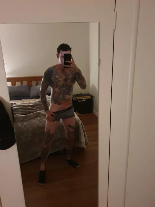 My tattoos kinda make it look I have skin color shorts. PMS welcome by keepontrucknnnn