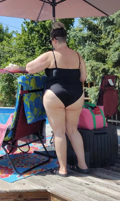 My Thick Mature Wife By the Pool by PTT-