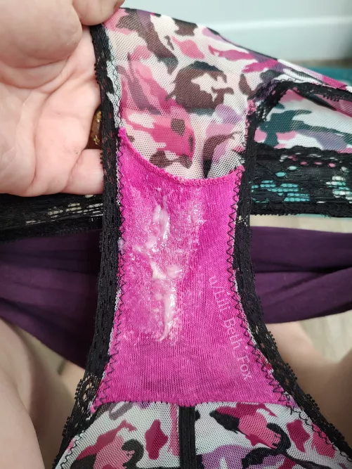 My thick white girl cum looks so pretty in bright panties! 💦 [OC] by Lili_Beth_Fox