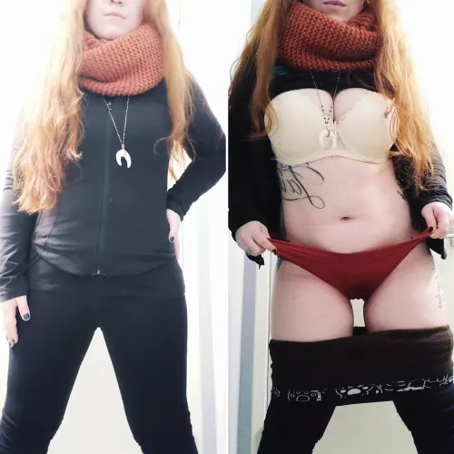 My tight clothes don't leave much to the imagination 😉 I wonder i[f] my coworkers mind by GreenEyedWiitch