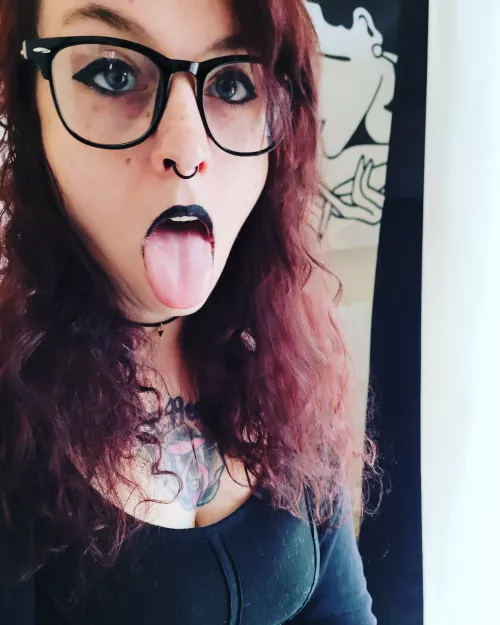 My tongue or my glasses? Your choice 🤭 by HearseTrap