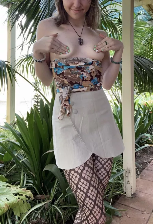 my top slipped down, and no undies… oopsies by littlemissmia77