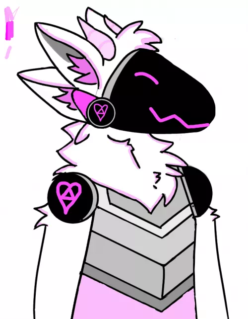 my very first attempt at drawing my furrsona by olika800