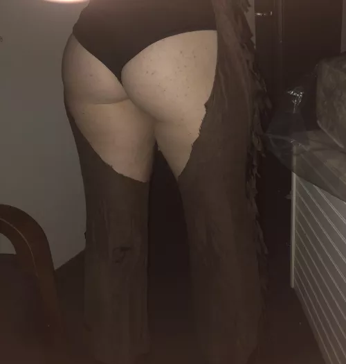 My wife in her cowgirl costume at the sex club earlier by Beautifulwife11