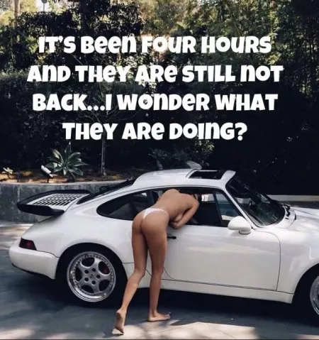 My wife loves old sports cars. A buddy of mine drove by in an old porsche 911. She was so excited to look at it she ran out topless… by ILoveToShareMyWife69