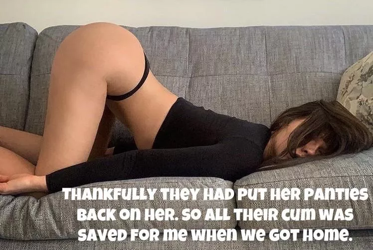 My wife was late coming home from a bachelor party she was bartending at. One of the men used her phone to tell me, “ she’s asleep, sorry man we dressed her as best as we could”. I found her like this… posted by ILoveToShareMyWife69