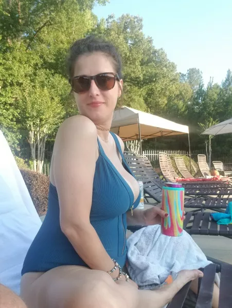 My wifey sporting a one piece! She's so sexy by gentlystrokemytaint