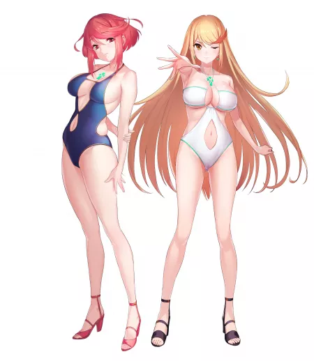 Mythra & Pyra [Xenoblade II] by CheetahSperm18