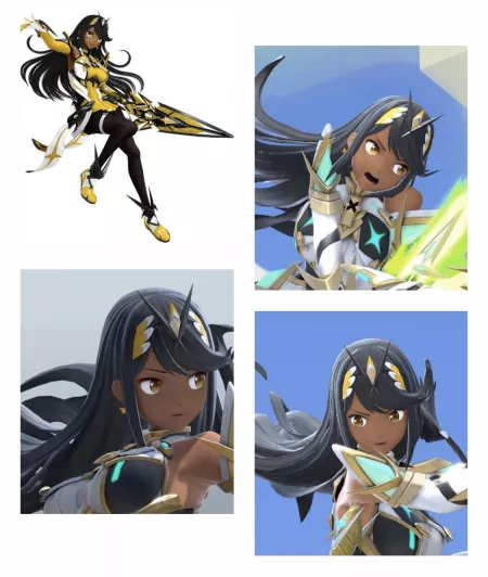 Mythra with dark skin by TheKidfromHotaru
