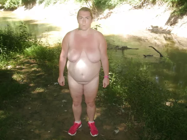 Naked except for her pink shoes by Udderluvr2020