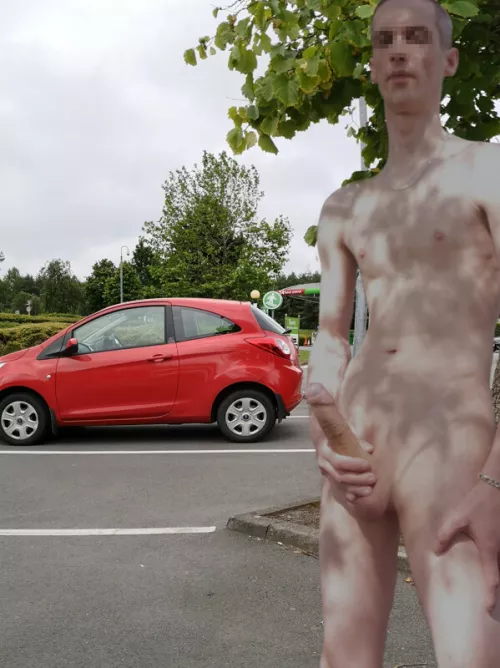 Naked in Asda/Walmart carpark again, this time in the day by AdamOutdoor