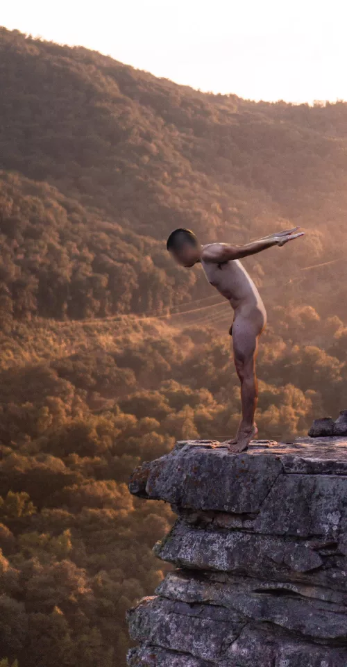 Naked on the cliffside. How thrilling! by pegasus_yabba