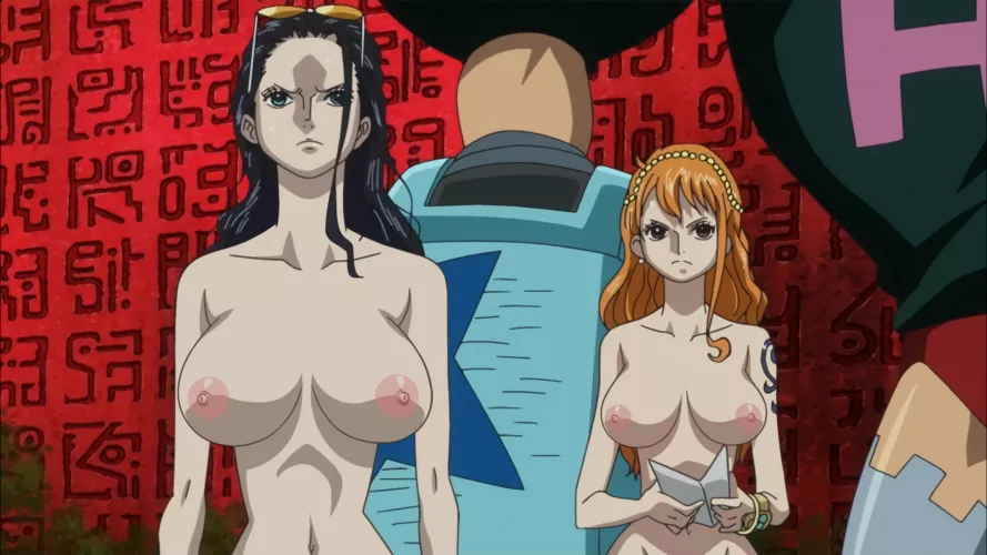 Nami and Robin naked (nude filter) by Matom06
