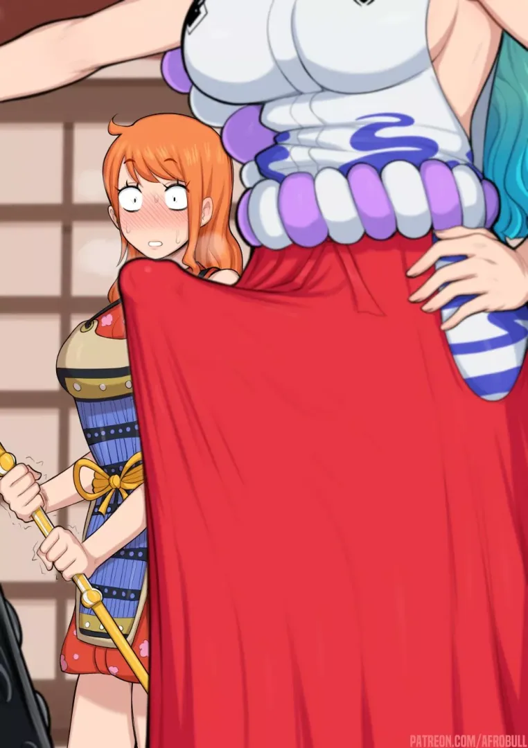 Nami spots horny Nico Robin (Afrobull) [One Piece] posted by ObserveAndHerve