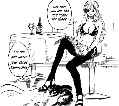 Nami steps on robin by teh_meme_god