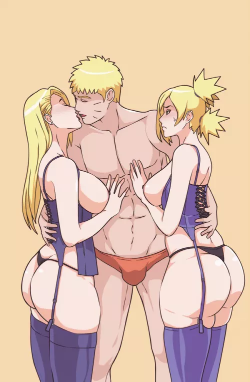 Naruto making out with Ino and Temari by Rahdx