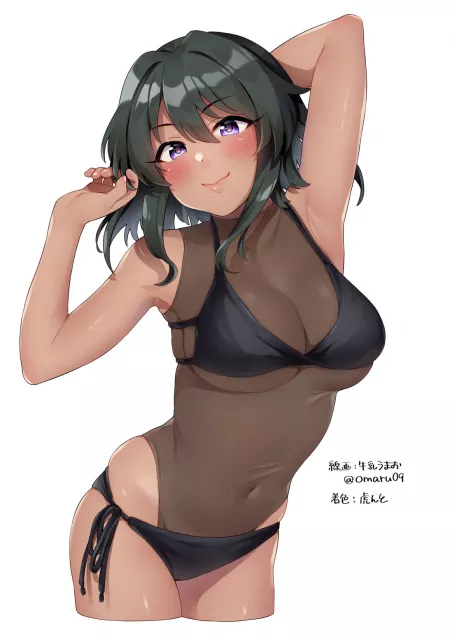 Natalia Black Bikini Sheer Leotard (Trente) [Idolmaster] by sequence_string