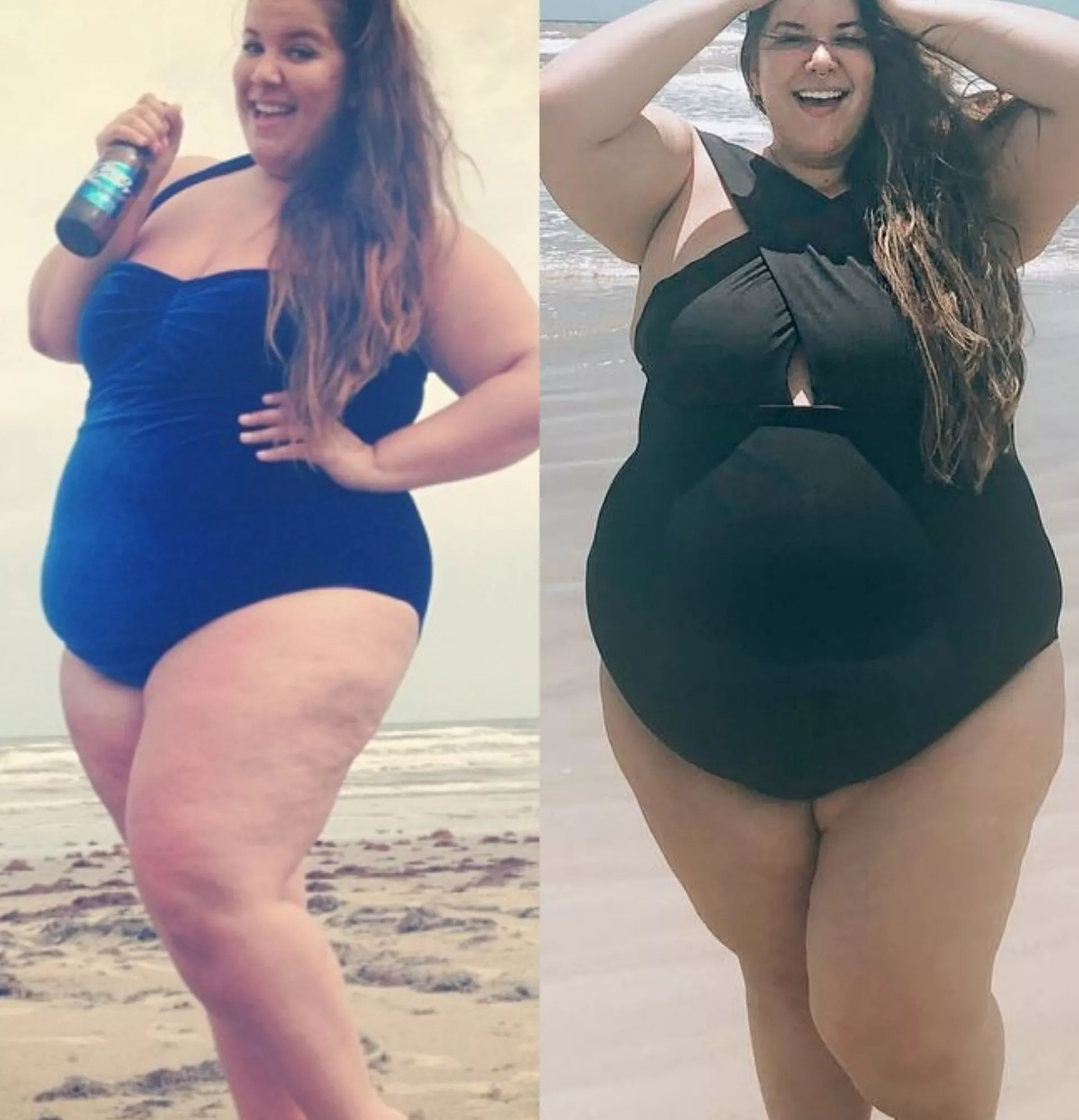 Natalie's belly really filling out that one piece now posted by the__thickening