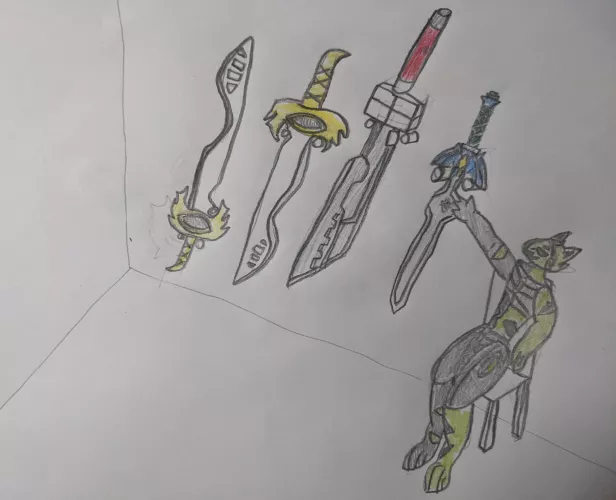 Nathan with his sword collection! by PC1st
