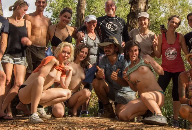 Naturists with age difference posing together by _Throw-_away_