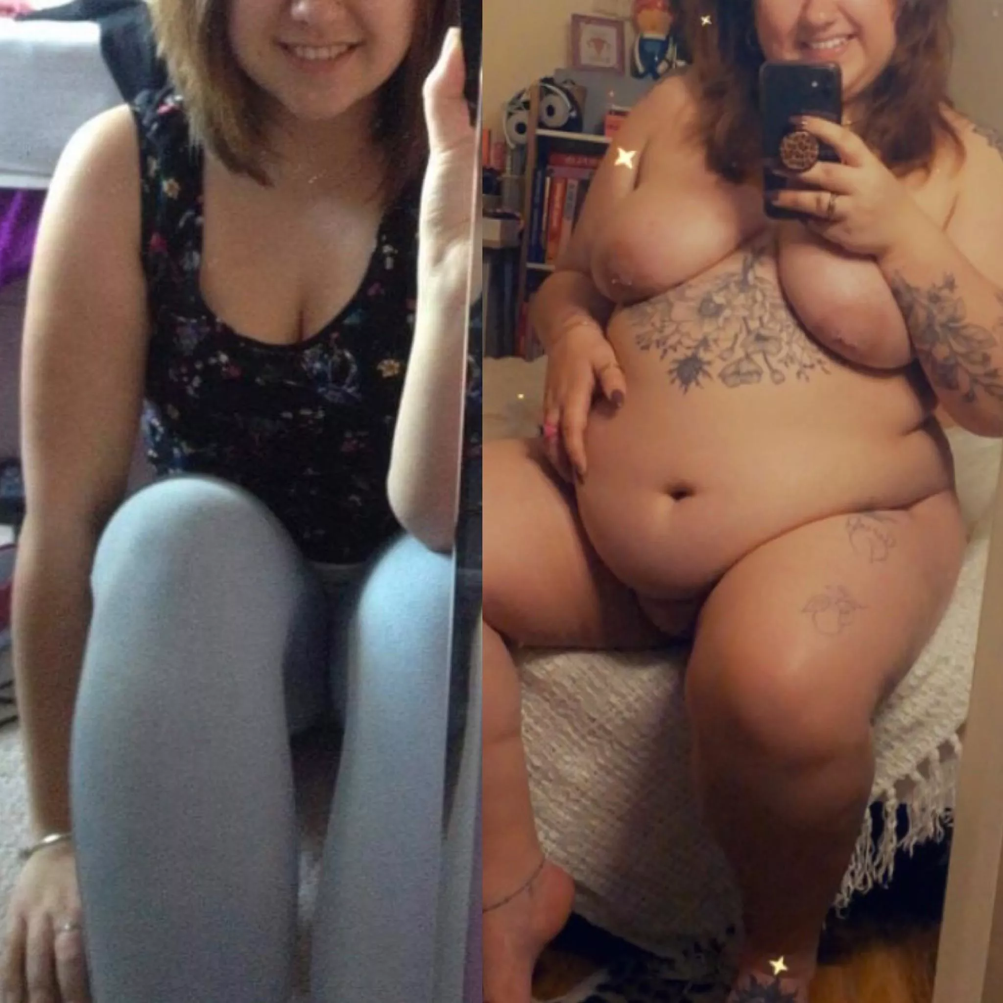 Nearly 100lbs gained with no sign of stopping 😳🐷 posted by freya_fox