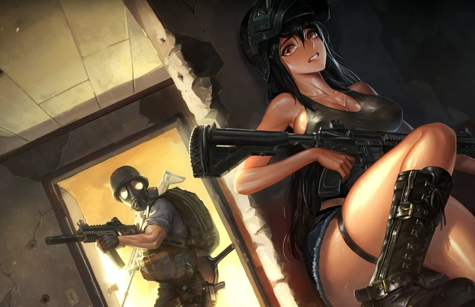 Need help finding this PUBG Wallpaper. I found it on wallpaper engine, but can't find the actual source picture posted by Hentai_Masuta