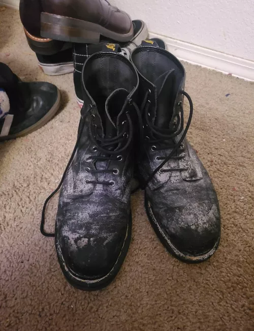 Need help removing caked flour from my boots by vvelly_