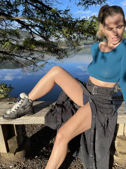 Needed a break on this mornings hike. Oh, hey, a bench. by iamSkylerXO