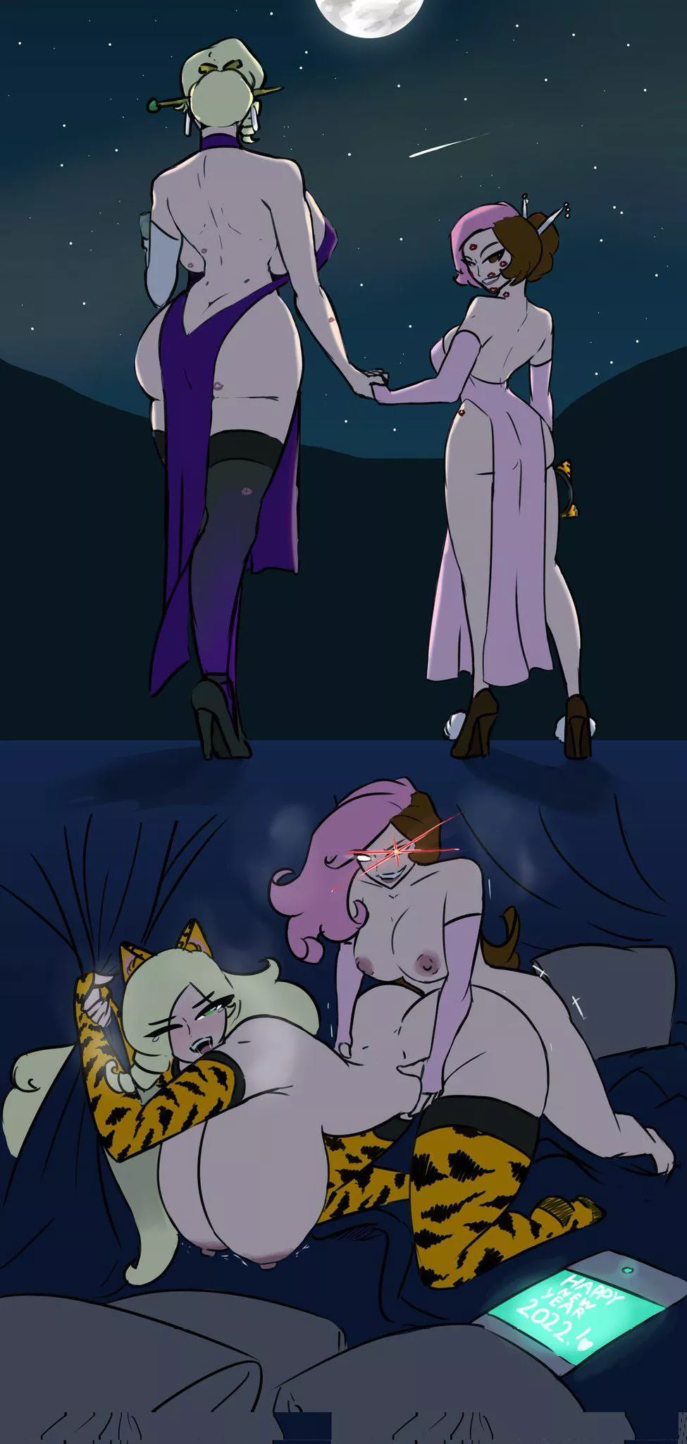 Neo and Glynda celebrate the new year (Jake the Rabbit) posted by Blaiseingfire