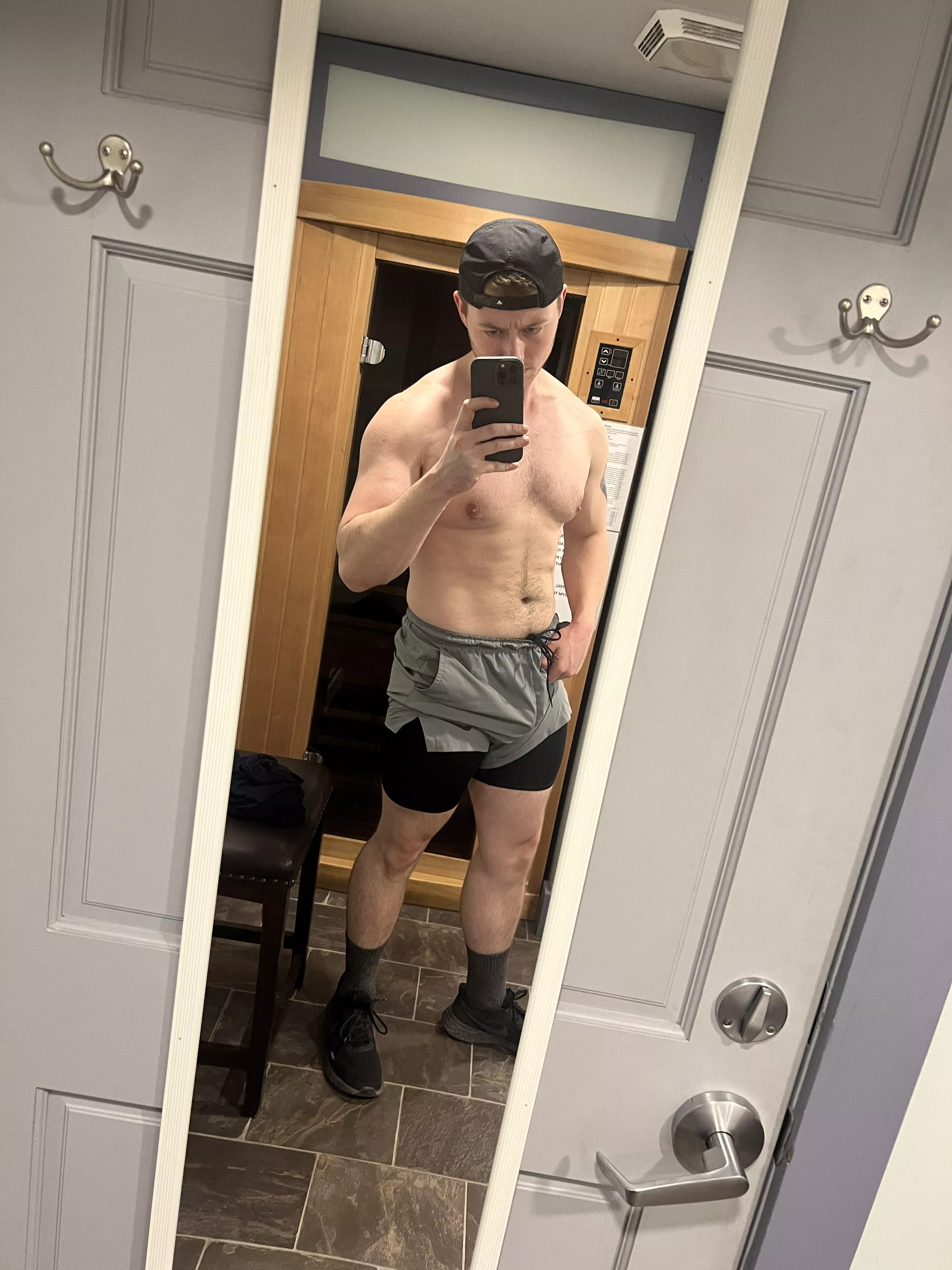 Never really posted in a group like this, but I’ve been working hard in the gym these last few months and I’m proud of my progress. posted by slimshaney182