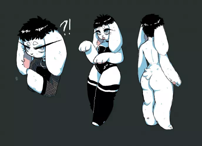 new character :D i had an idea about a cute white bunny that is super edgy by n0nbelle