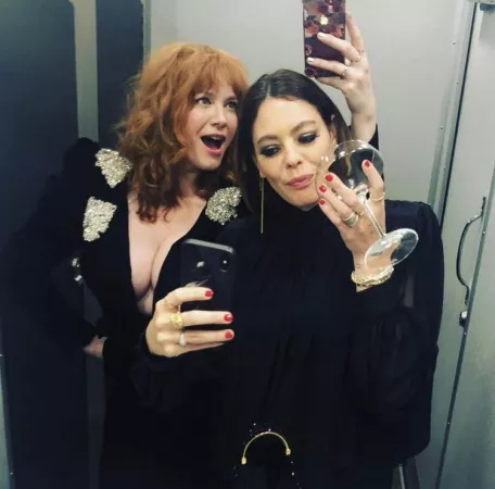 New Christina Hendricks cleavage shot, the deepest I’ve ever seen her show by Sinatrafan1915