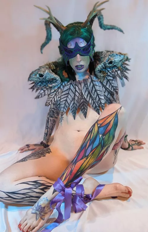 New colour on this tattoo. Suits the druid look, yes? by AndromedaMercy