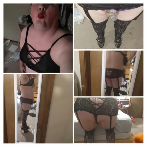 New langerie and cock sucker red lipstick god wish I had the courage to invite someone over by Better-whisky-247