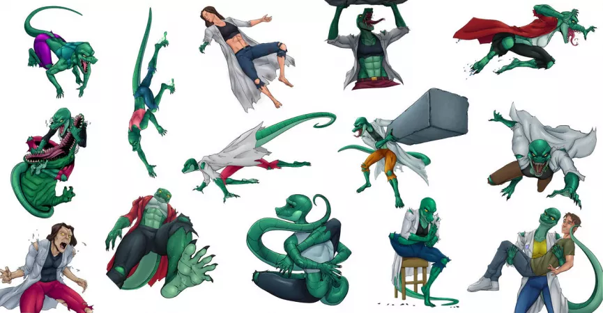 New one Action List of Liza doing her moves ! Yoga Holding a Rock Jump from Above Transformation Crawling at Walls Stomping at you Cutting off her old claws Holding her Brother Eric and ETC by BradleyDoran