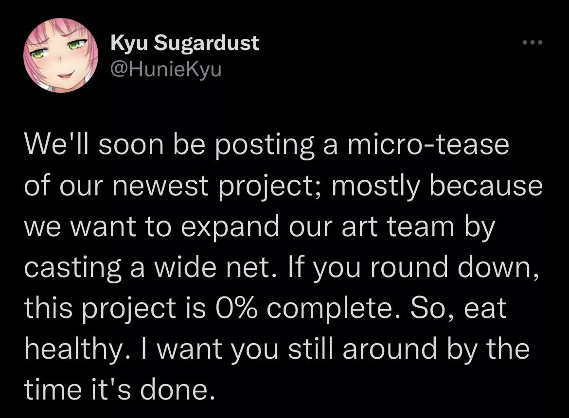 New project in the works! Considering dev is looking for artists, I’m guessing this isn’t HP2 DLC posted by Tootiredtowrite