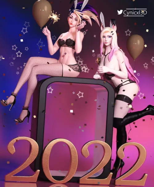 New year akali and ahri (cynicxl3d) by AkaliLoverxxx