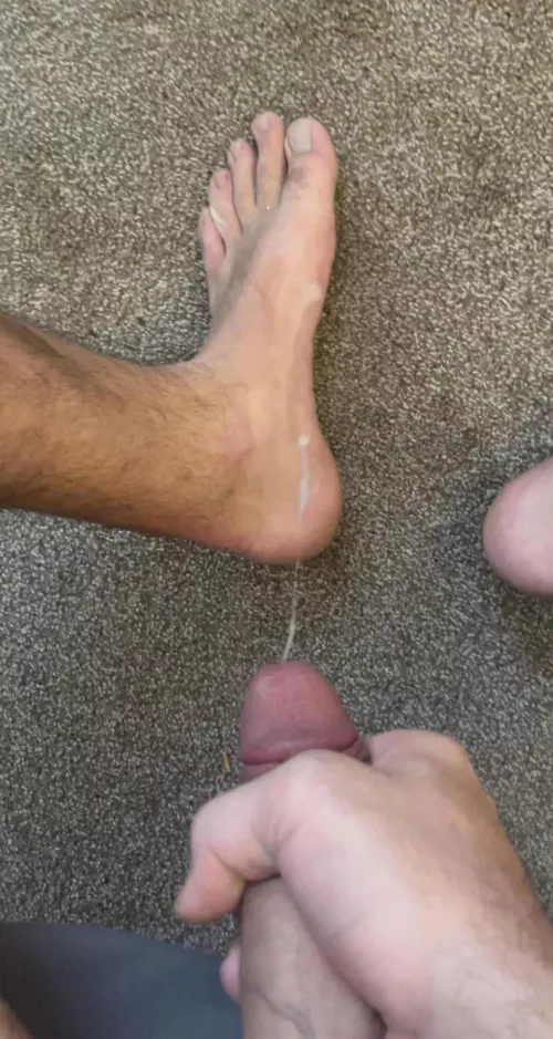 next time you’re gonna lick the cum off my feet right?😈 by haslub99