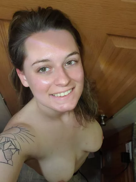 Nice and rosy after my shower.