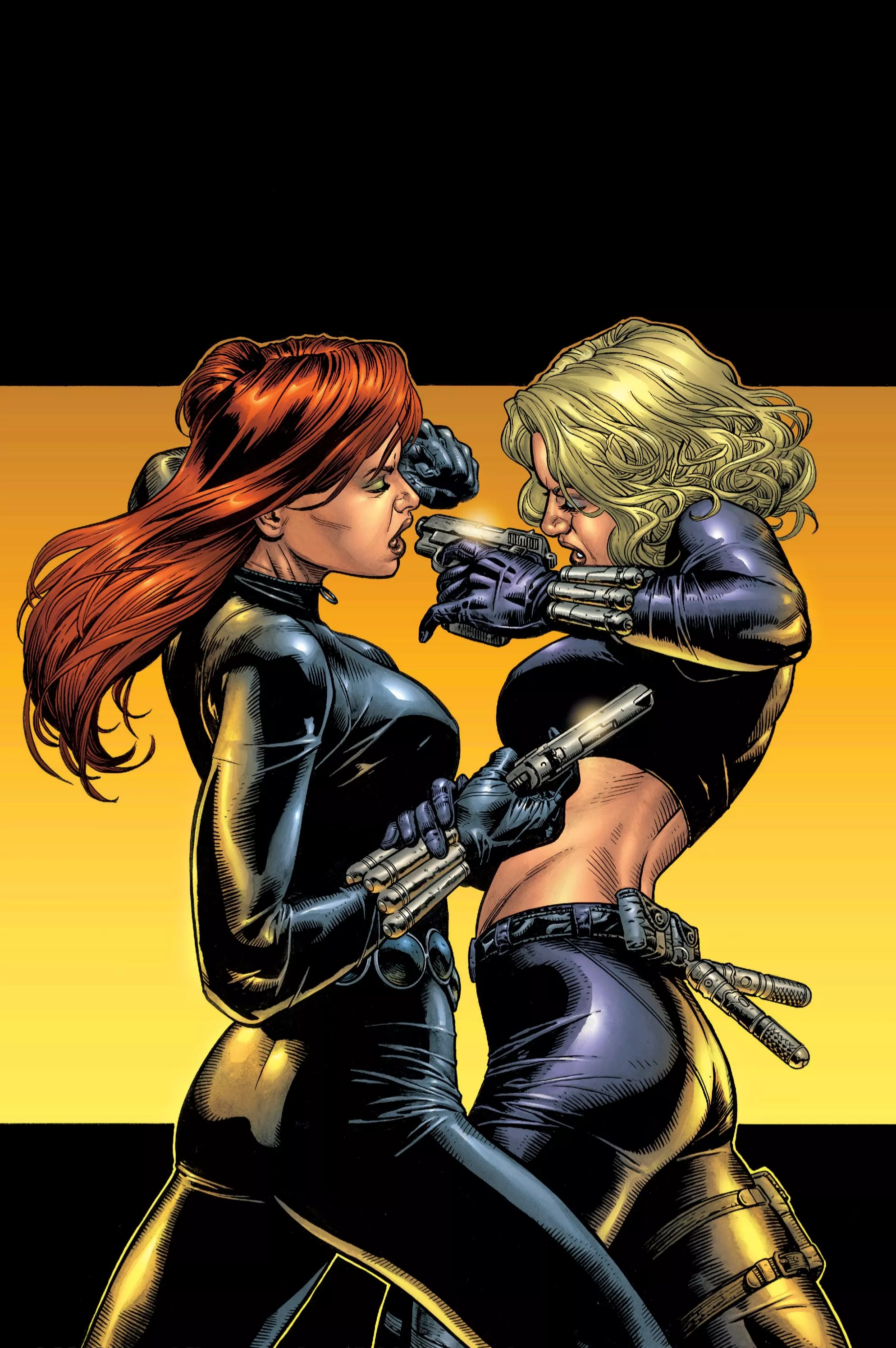 Nice one. Natalia Romanova/Natasha Romanoff against Yelena Belova. [Black Widow (2001) #3] posted by International-End100