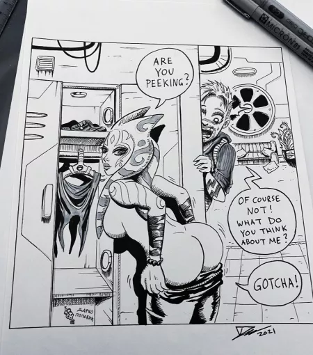 Niisha and Poevik around the corner 🤣 ( If you guys have some Star Wars OC‘s send me the pictures so I can use them for my Star Wars erotic fanfic comic 😊😊 #Niisha #Poevik (darko_tattoo) by Darko_tattoo